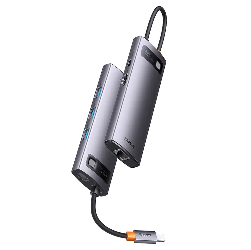Hub 6in1 Baseus StarJoy Series, USB-C to 3x USB 3.0 + HDMI + USB-C PD + RJ45 Hub 6in1 Baseus StarJoy Series, USB-C to 3x USB 3.0 + HDMI + USB-C PD + RJ45