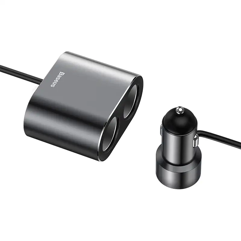 Baseus Lighter socket splitter 2xUSB 3,1A 100W (Black) Baseus Lighter socket splitter 2xUSB 3,1A 100W (Black)