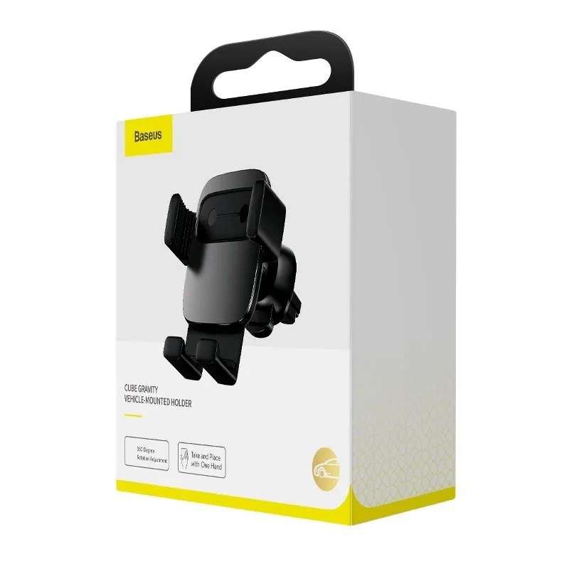Baseus Cube Gravitational car holder on ventilation grid (Black) Baseus Cube Gravitational car holder on ventilation grid (Black)