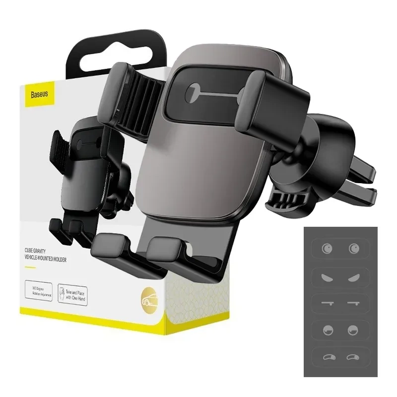 Baseus Cube Gravitational car holder on ventilation grid (Black) Baseus Cube Gravitational car holder on ventilation grid (Black)