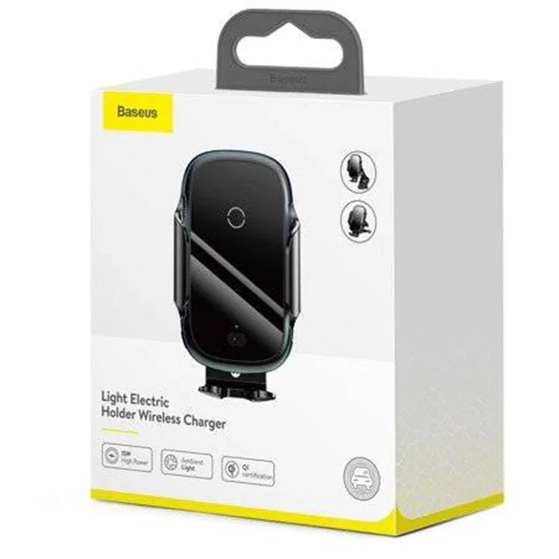 Baseus Light Electric Car Holder with Qi inductive charger (Black) Baseus Light Electric Car Holder with Qi inductive charger (Black)