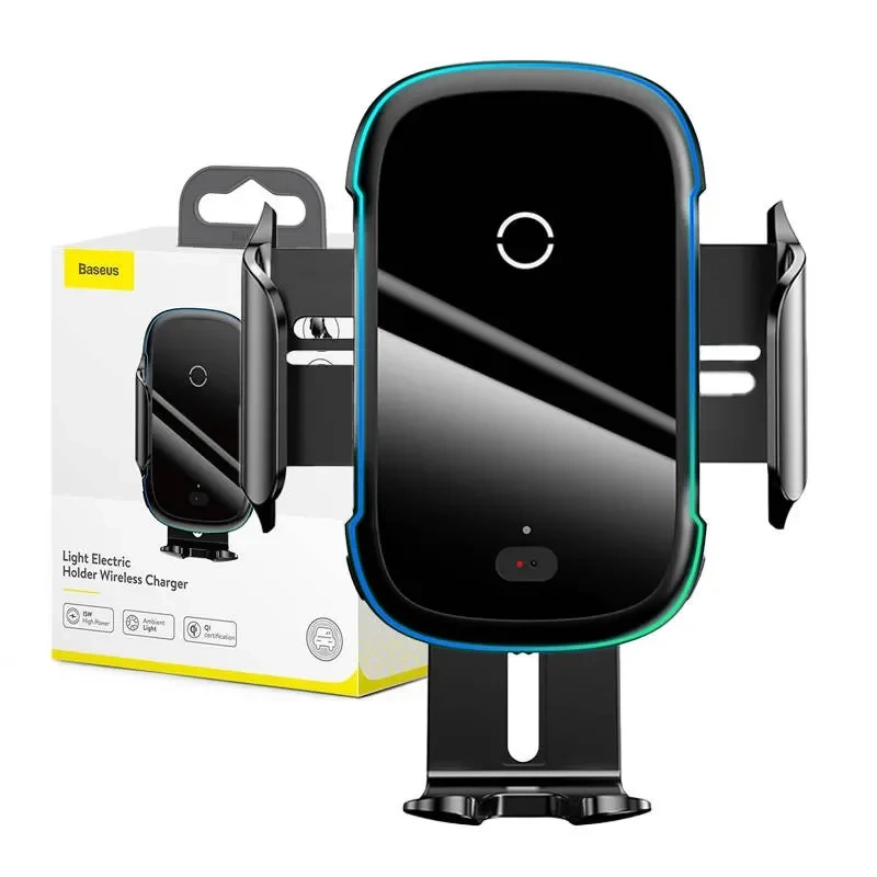 Baseus Light Electric Car Holder with Qi inductive charger (Black) Baseus Light Electric Car Holder with Qi inductive charger (Black)
