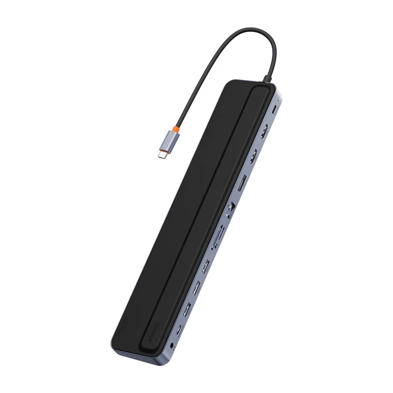 Hub 12w1 Baseus EliteJoy Gen2 series USB-C do 2xHDMI+ 3xUSB 3.0+ PD+ DP+ SD/TF+ RJ45+Type-C+ 3.5mm (dark grey) Hub 12w1 Baseus EliteJoy Gen2 series USB-C do 2xHDMI+ 3xUSB 3.0+ PD+ DP+ SD/TF+ RJ45+Type-C+ 3.5mm (dark grey)