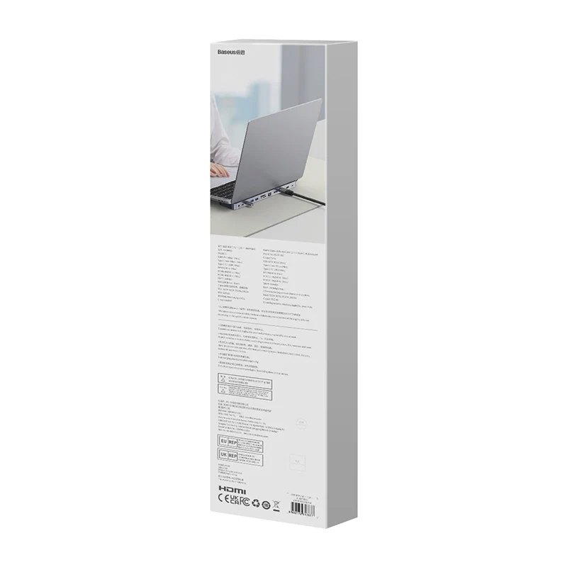 Hub 12w1 Baseus EliteJoy Gen2 series USB-C do 2xHDMI+ 3xUSB 3.0+ PD+ DP+ SD/TF+ RJ45+Type-C+ 3.5mm (dark grey) Hub 12w1 Baseus EliteJoy Gen2 series USB-C do 2xHDMI+ 3xUSB 3.0+ PD+ DP+ SD/TF+ RJ45+Type-C+ 3.5mm (dark grey)