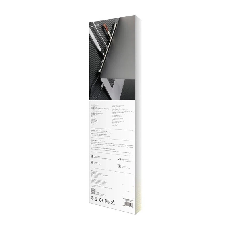 Baseus Enjoyment Series Multi-functional Type-C intelligent HD HUB(PD/HD4K*2/VGA/RJ45/SD/TF/USB*3/Audio*1/Stand)Dark gray Baseus Enjoyment Series Multi-functional Type-C intelligent HD HUB(PD/HD4K*2/VGA/RJ45/SD/TF/USB*3/Audio*1/Stand)Dark gray