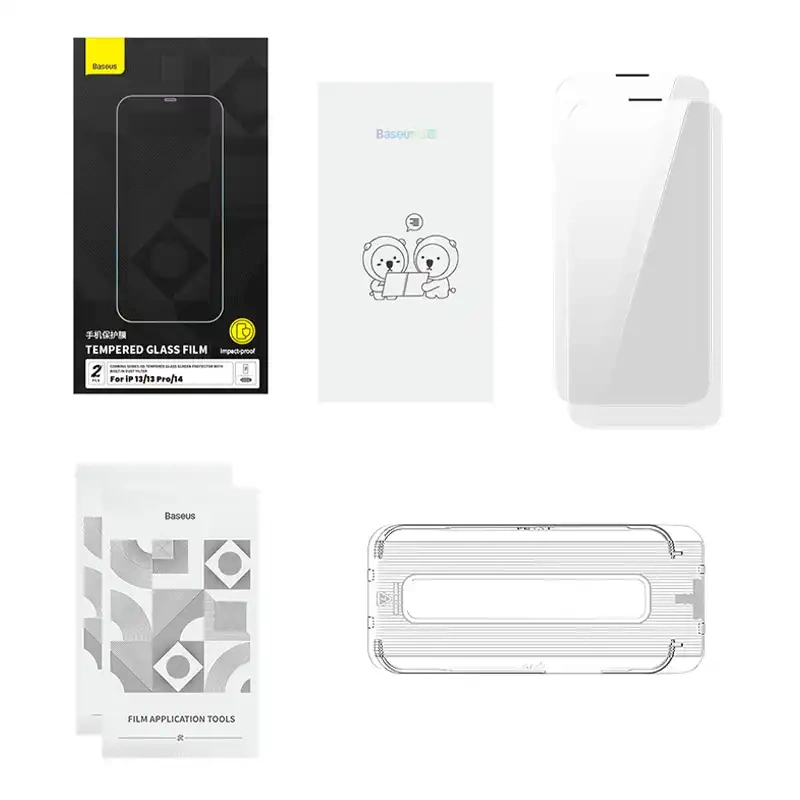 Tempered Glass Baseus Corning for iPhone 13/13 Pro/14 with built-in dust filter Tempered Glass Baseus Corning for iPhone 13/13 Pro/14 with built-in dust filter