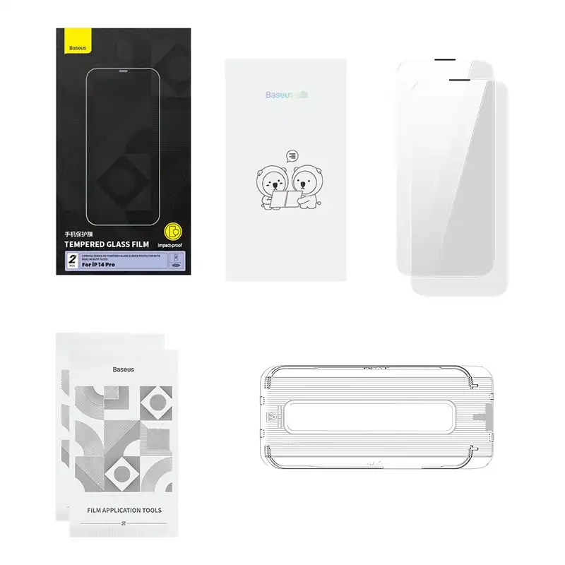 Tempered Glass Baseus Corning for iPhone 14 Pro with built-in dust filter Tempered Glass Baseus Corning for iPhone 14 Pro with built-in dust filter