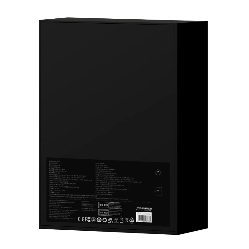 Powerbank Baseus Blade 20000mAh 2xUSB, 2xUSB-C + cable USB-C 100W (black) Powerbank Baseus Blade 20000mAh 2xUSB, 2xUSB-C + cable USB-C 100W (black)