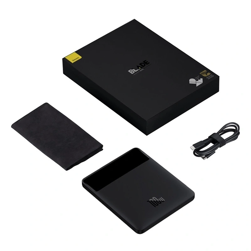 Powerbank Baseus Blade 20000mAh 2xUSB, 2xUSB-C + cable USB-C 100W (black) Powerbank Baseus Blade 20000mAh 2xUSB, 2xUSB-C + cable USB-C 100W (black)
