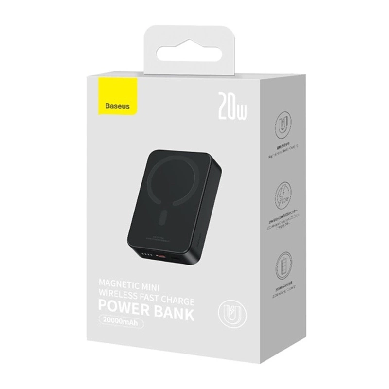 Powerbank Baseus Magnetic Mini 20000mAh, USB-C 20W MagSafe (black) Powerbank Baseus Magnetic Mini 20000mAh, USB-C 20W MagSafe (black)