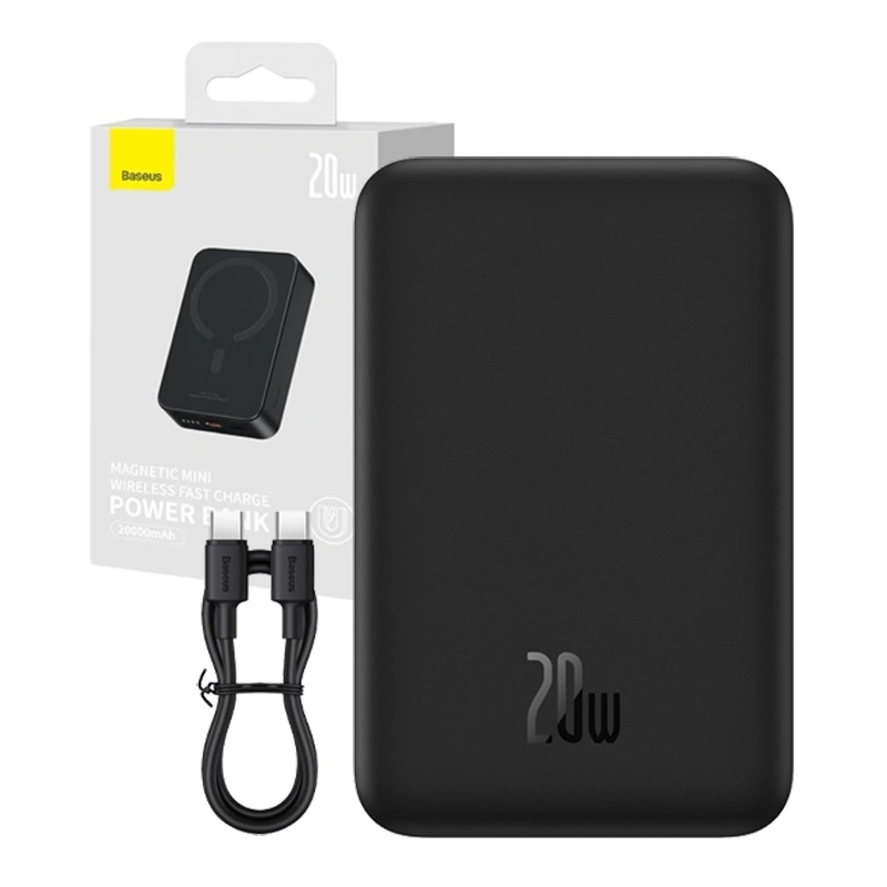 Powerbank Baseus Magnetic Mini 20000mAh, USB-C 20W MagSafe (black) Powerbank Baseus Magnetic Mini 20000mAh, USB-C 20W MagSafe (black)