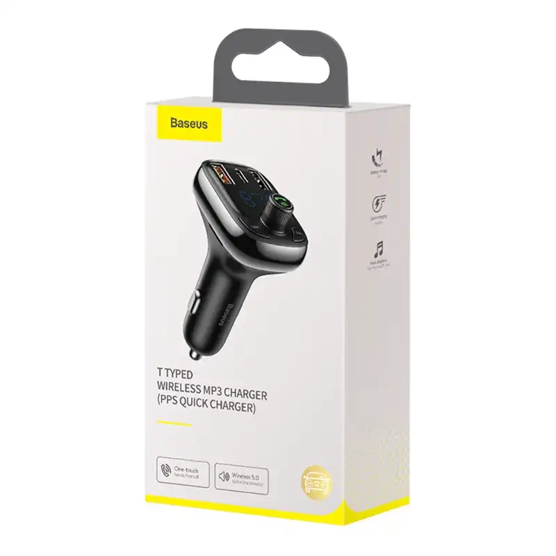 Car Bluetooth MP3 Player Baseus T Shaped S-13 Black OS Car Bluetooth MP3 Player Baseus T Shaped S-13 Black OS
