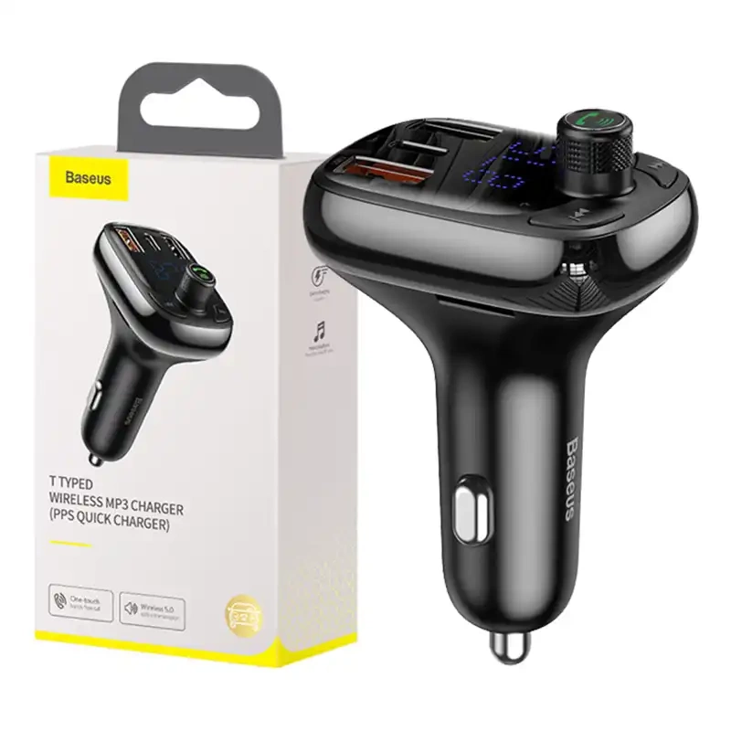 Car Bluetooth MP3 Player Baseus T Shaped S-13 Black OS Car Bluetooth MP3 Player Baseus T Shaped S-13 Black OS
