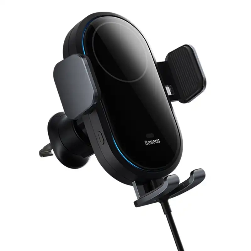 car holder with inductive charger Baseus LightChaser (Black)