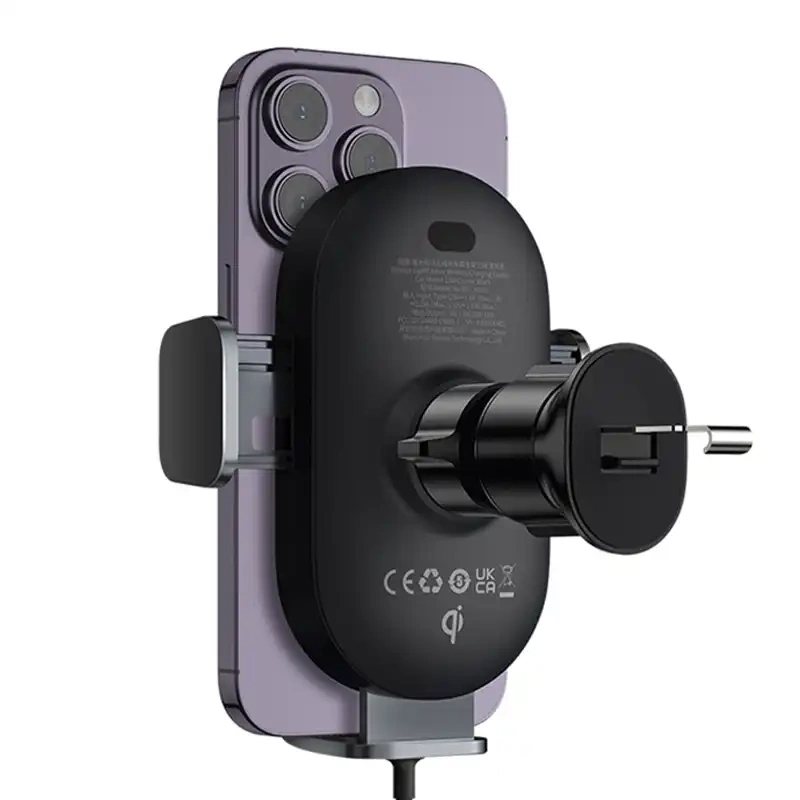 car holder with inductive charger Baseus LightChaser (Black)