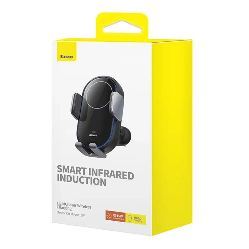 car holder with inductive charger Baseus LightChaser (Black)