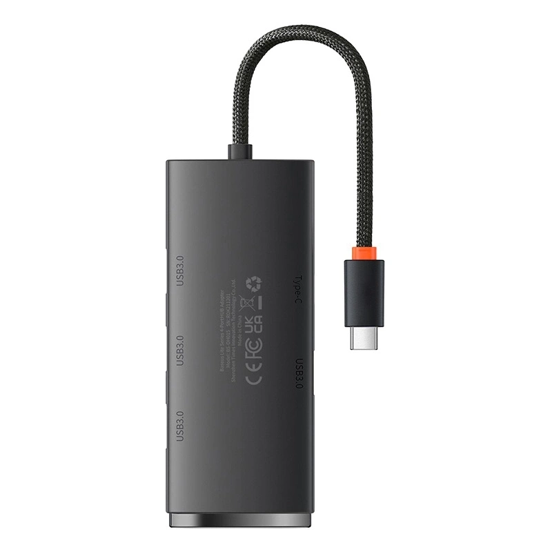 HUB Adapter 4-Port USB-C Baseus OS-Lite 25cm (Black) HUB Adapter 4-Port USB-C Baseus OS-Lite 25cm (Black)
