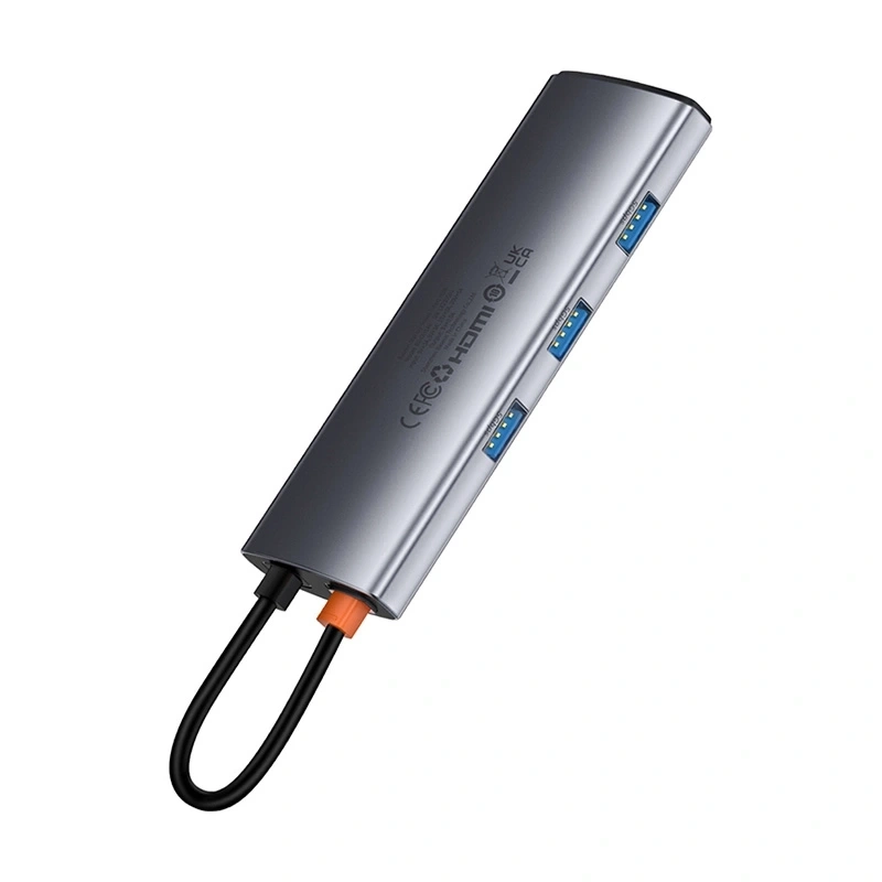 Hub 7in1 Baseus Gleam, USB-C to 1x HDMI4K 60Hz + 3x USB3.0 + 1x PD + 1x SD/TF (grey) Hub 7in1 Baseus Gleam, USB-C to 1x HDMI4K 60Hz + 3x USB3.0 + 1x PD + 1x SD/TF (grey)