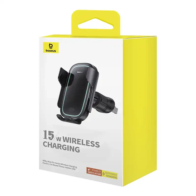 Wireless Charging Car Mount Baseus MilkyWay Pro 15W (black)