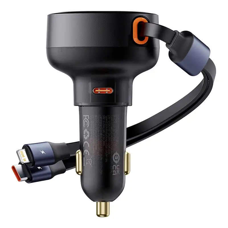 Car Charger Baseus Enjoyment USB-C with USB-C cable and Lightning 60W (black) Car Charger Baseus Enjoyment USB-C with USB-C cable and Lightning 60W (black)