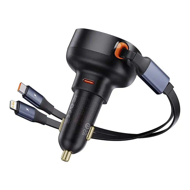 Car Charger Baseus Enjoyment USB-C with USB-C cable and Lightning 60W (black) Car Charger Baseus Enjoyment USB-C with USB-C cable and Lightning 60W (black)