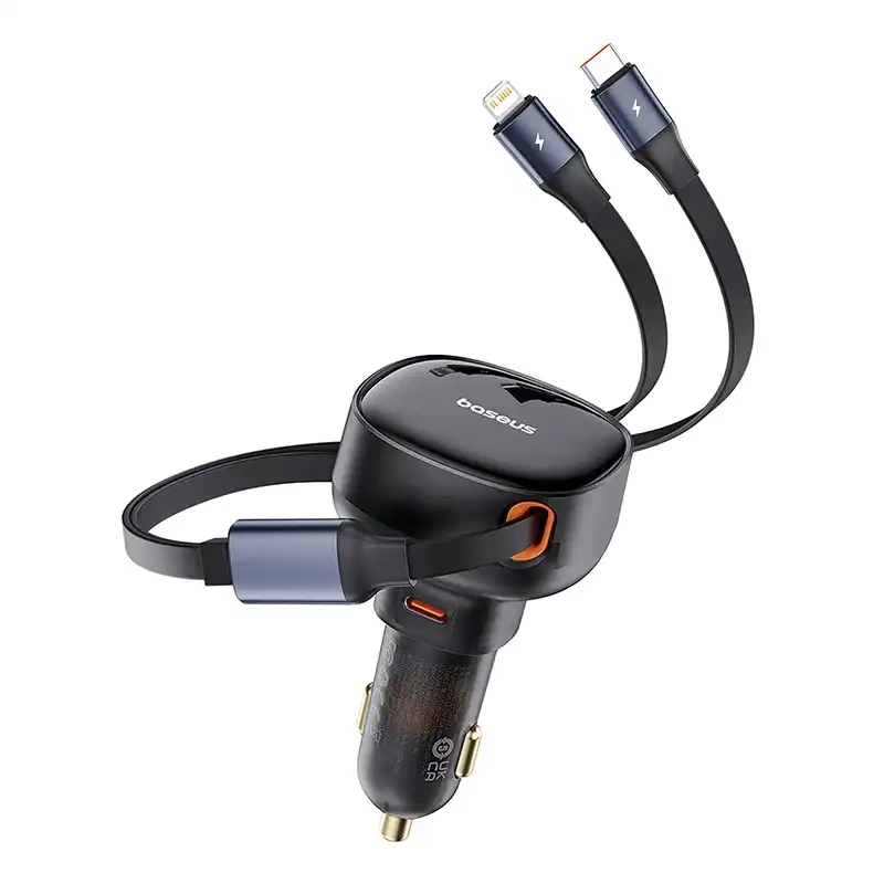 Car Charger Baseus Enjoyment USB-C with USB-C cable and Lightning 60W (black) Car Charger Baseus Enjoyment USB-C with USB-C cable and Lightning 60W (black)