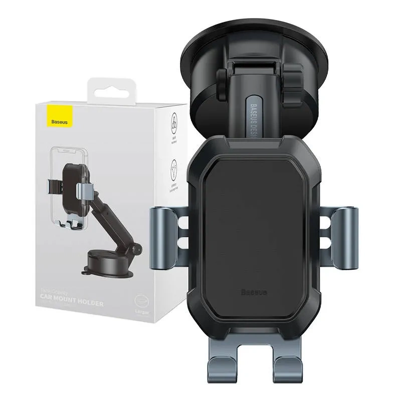 Gravity car mount for Baseus Tank phone with suction cup (black) Gravity car mount for Baseus Tank phone with suction cup (black)