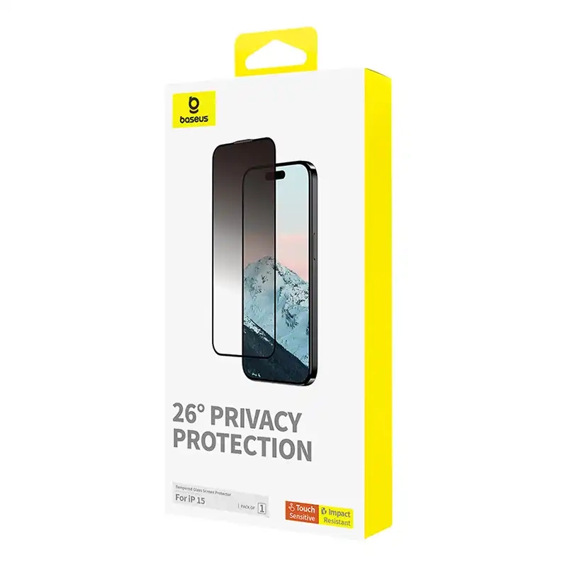 Privacy Protection Tempered Glass Baseus Diamond iPhone 15 Privacy Protection Tempered Glass Baseus Diamond iPhone 15