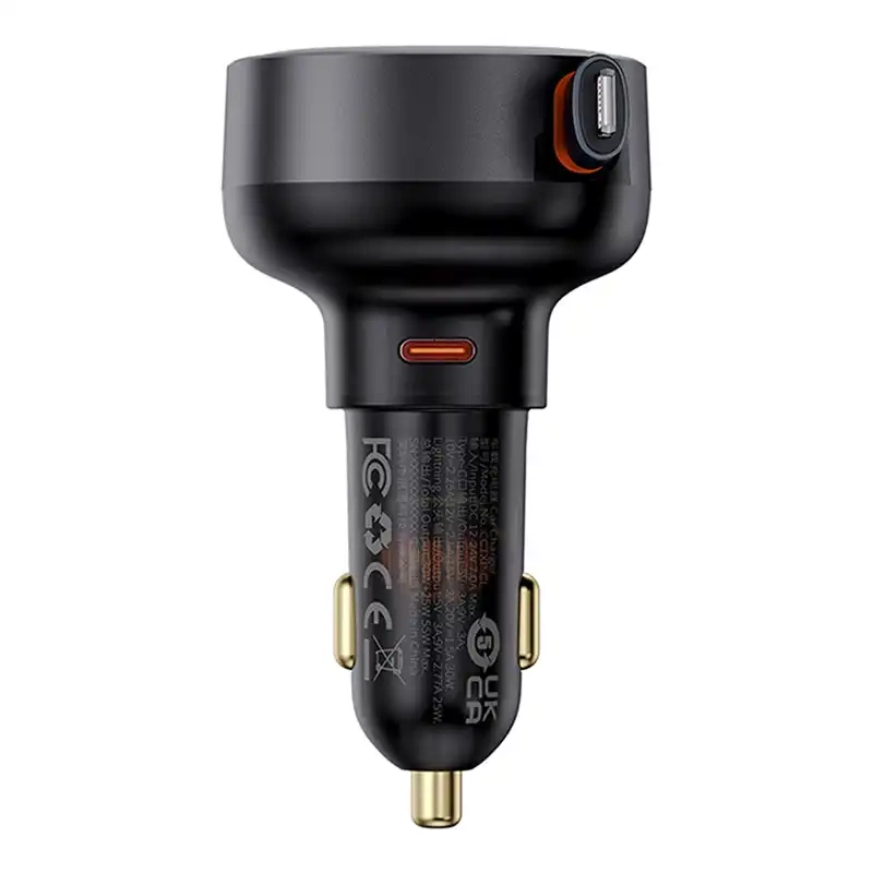 Car Charger Baseus Enjoyment Pro with lightning cable + USB-C , 55W (black) Car Charger Baseus Enjoyment Pro with lightning cable + USB-C , 55W (black)