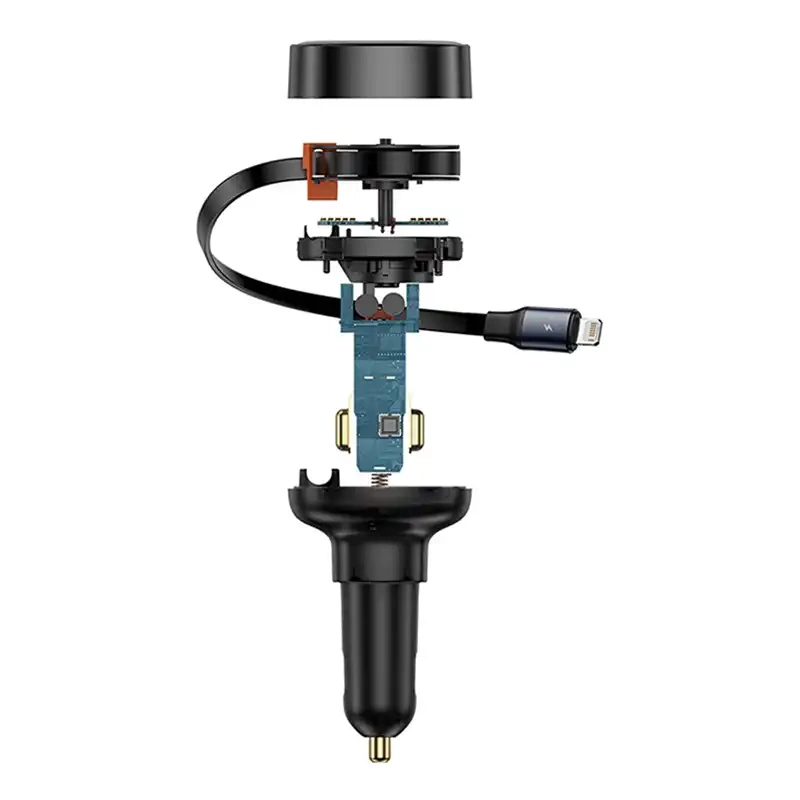 Car Charger Baseus Enjoyment Pro with lightning cable + USB-C , 55W (black) Car Charger Baseus Enjoyment Pro with lightning cable + USB-C , 55W (black)
