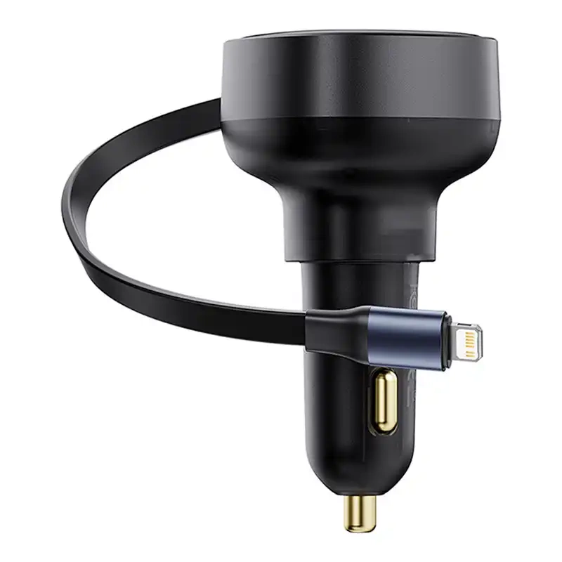 Car Charger Baseus Enjoyment Pro with lightning cable + USB-C , 55W (black) Car Charger Baseus Enjoyment Pro with lightning cable + USB-C , 55W (black)