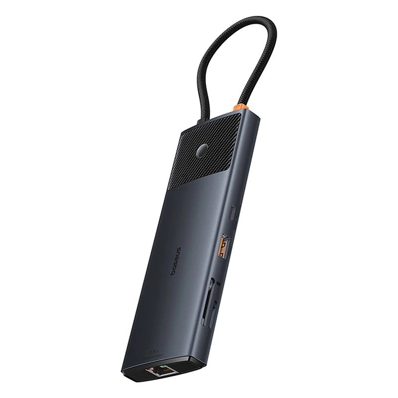 Adapter Hub 10in1 Baseus USB-C - 2xHDMI, 3xUSB-A, USB-C, RJ45, SD/TF, PD (black) Adapter Hub 10in1 Baseus USB-C - 2xHDMI, 3xUSB-A, USB-C, RJ45, SD/TF, PD (black)