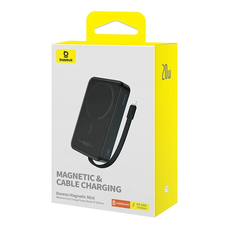 Powerbank Baseus Magnetic Mini 10000mAh, Lightning 20W MagSafe (black) Powerbank Baseus Magnetic Mini 10000mAh, Lightning 20W MagSafe (black)