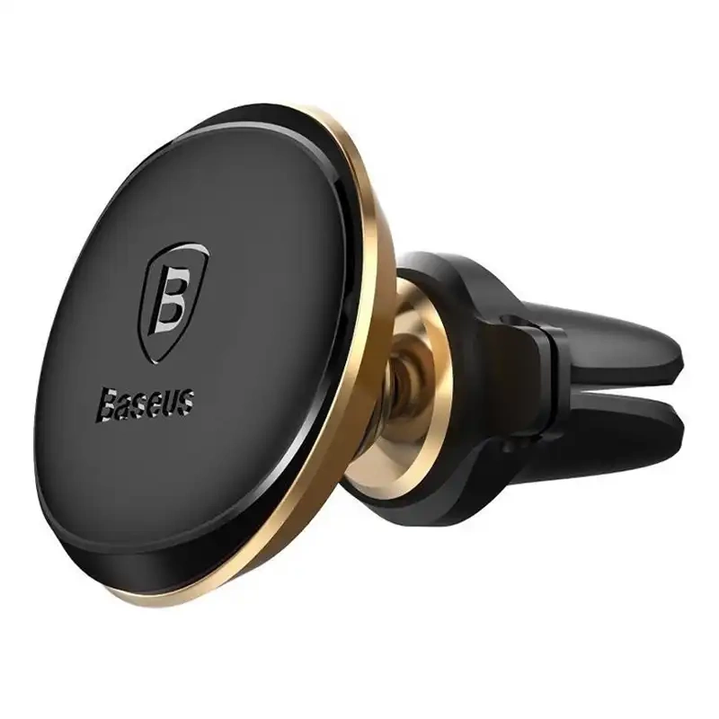 Baseus Magnetic Air Vent Car Mount Holder with cable clip Gold Baseus Magnetic Air Vent Car Mount Holder with cable clip Gold
