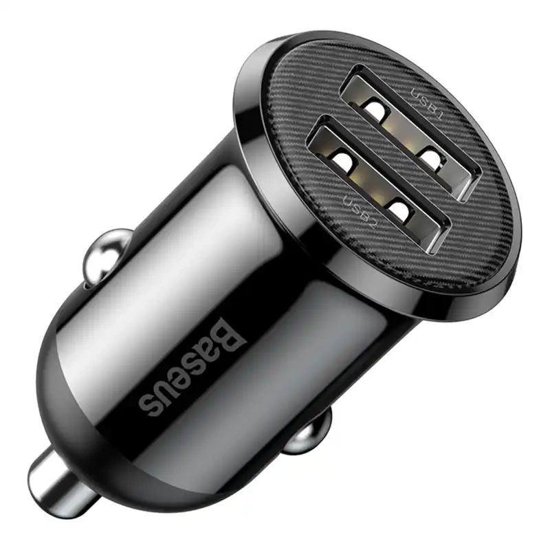 Ładowarka samochodowa Baseus Grain Pro 2x USB 4.8A (czarna) Ładowarka samochodowa Baseus Grain Pro 2x USB 4.8A (czarna)