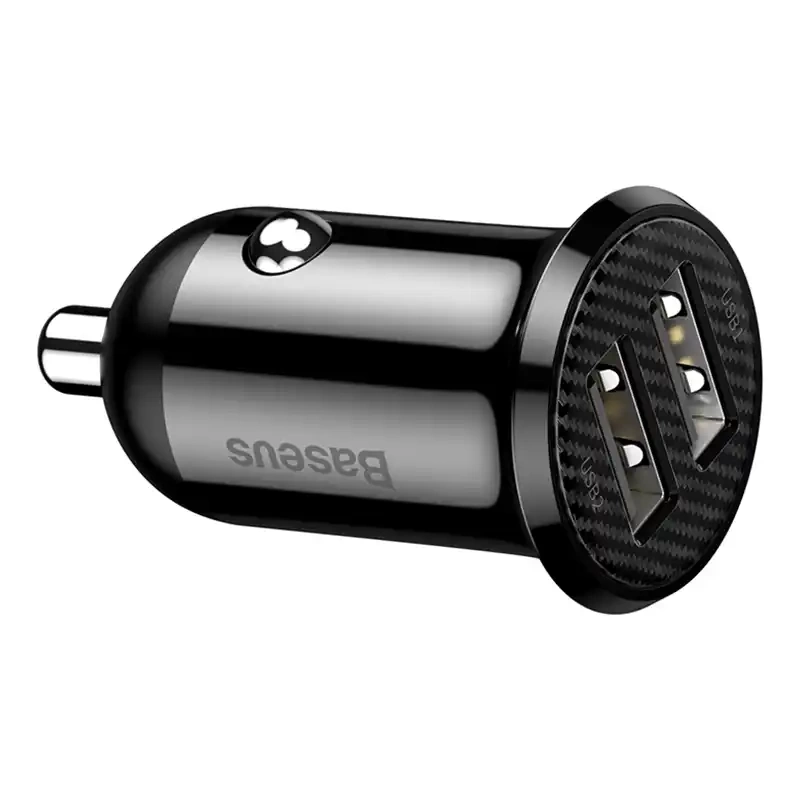 Ładowarka samochodowa Baseus Grain Pro 2x USB 4.8A (czarna) Ładowarka samochodowa Baseus Grain Pro 2x USB 4.8A (czarna)
