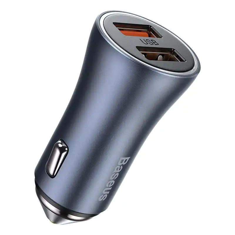 Baseus Golden Contactor Pro car charger, 2x USB, 40W (gray) Baseus Golden Contactor Pro car charger, 2x USB, 40W (gray)