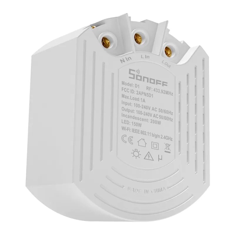 Smart Dimmer Switch Sonoff D1 with RM433R2 remote Smart Dimmer Switch Sonoff D1 with RM433R2 remote