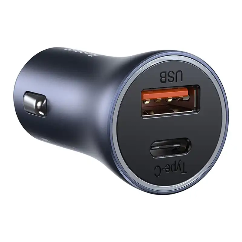 Ładowarka samochodowa Baseus Golden Contactor Pro, USB + USB-C, QC4.0+, PD, SCP, 40W (szara) + kabel USB do USB-C 1m (czarny) Ładowarka samochodowa Baseus Golden Contactor Pro, USB + USB-C, QC4.0+, PD, SCP, 40W (szara) + kabel USB do USB-C 1m (czarny)