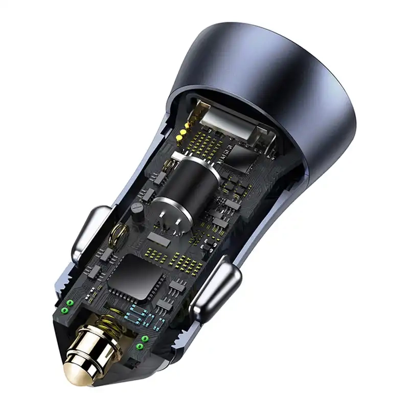 Ładowarka samochodowa Baseus Golden Contactor Pro, USB + USB-C, QC4.0+, PD, SCP, 40W (szara) + kabel USB do USB-C 1m (czarny) Ładowarka samochodowa Baseus Golden Contactor Pro, USB + USB-C, QC4.0+, PD, SCP, 40W (szara) + kabel USB do USB-C 1m (czarny)