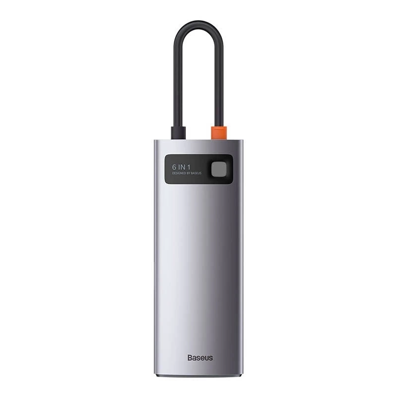 Hub 6in1 Baseus Metal Gleam Series, USB-C to 3x USB 3.0 + HDMI + USB-C PD + Ethernet RJ45 Hub 6in1 Baseus Metal Gleam Series, USB-C to 3x USB 3.0 + HDMI + USB-C PD + Ethernet RJ45