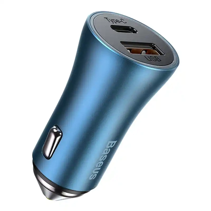 Baseus Golden Contactor Pro car charger, USB + USB-C, QC4.0+, PD, SCP, 40W (blue) + USB-C - Lightning cable 1m (blue) Baseus Golden Contactor Pro car charger, USB + USB-C, QC4.0+, PD, SCP, 40W (blue) + USB-C - Lightning cable 1m (blue)