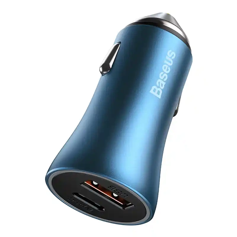 Baseus Golden Contactor Pro car charger, USB + USB-C, QC4.0+, PD, SCP, 40W (blue) + USB-C - Lightning cable 1m (blue) Baseus Golden Contactor Pro car charger, USB + USB-C, QC4.0+, PD, SCP, 40W (blue) + USB-C - Lightning cable 1m (blue)