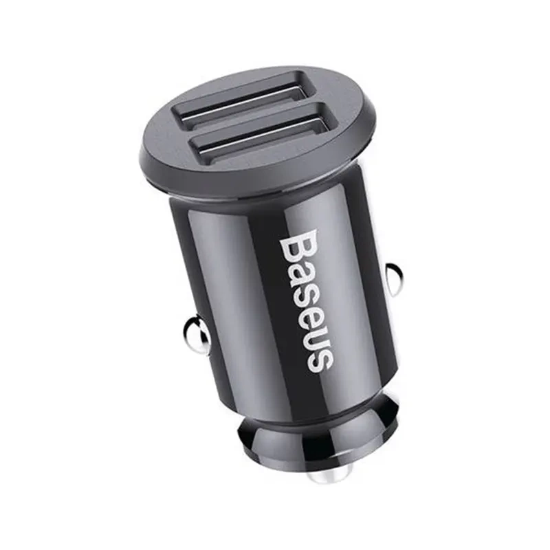Ładowarka samochodowa Baseus Grain 2x USB 5V 3.1A (czarna) Ładowarka samochodowa Baseus Grain 2x USB 5V 3.1A (czarna)