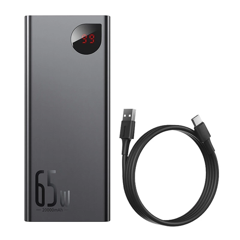 Powerbank Baseus Adaman Metal 20000mAh PD QC 3.0 65W 2xUSB + USB-C + micro USB (Black)