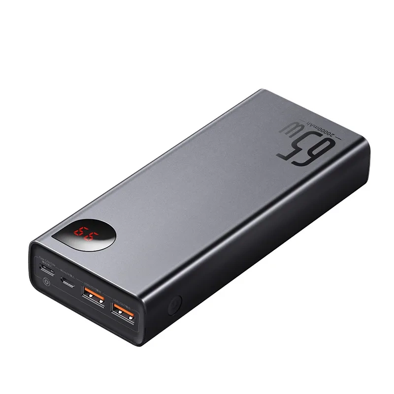 Powerbank Baseus Adaman Metal 20000mAh PD QC 3.0 65W 2xUSB + USB-C + micro USB (Black)