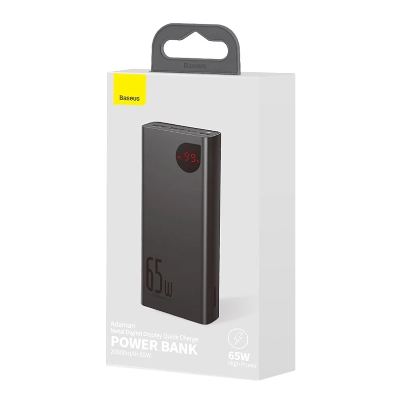 Powerbank Baseus Adaman Metal 20000mAh PD QC 3.0 65W 2xUSB + USB-C + micro USB (Black)