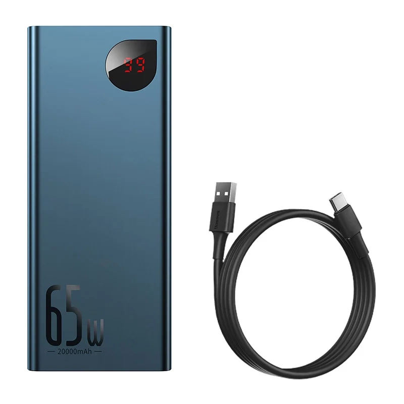 Powerbank Baseus Adaman Metal 20000mAh PD QC 3.0 65W 2xUSB + USB-C + micro USB (Blue) Powerbank Baseus Adaman Metal 20000mAh PD QC 3.0 65W 2xUSB + USB-C + micro USB (Blue)