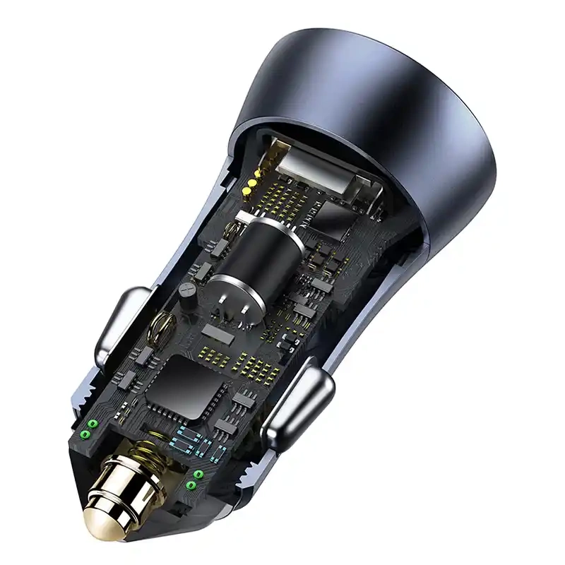 Ładowarka samochodowa Baseus Golden Contactor Pro, USB + USB-C, QC4.0+, PD, SCP, 40W (szara) + kabel USB-C do iP 1m (czarny) Ładowarka samochodowa Baseus Golden Contactor Pro, USB + USB-C, QC4.0+, PD, SCP, 40W (szara) + kabel USB-C do iP 1m (czarny)
