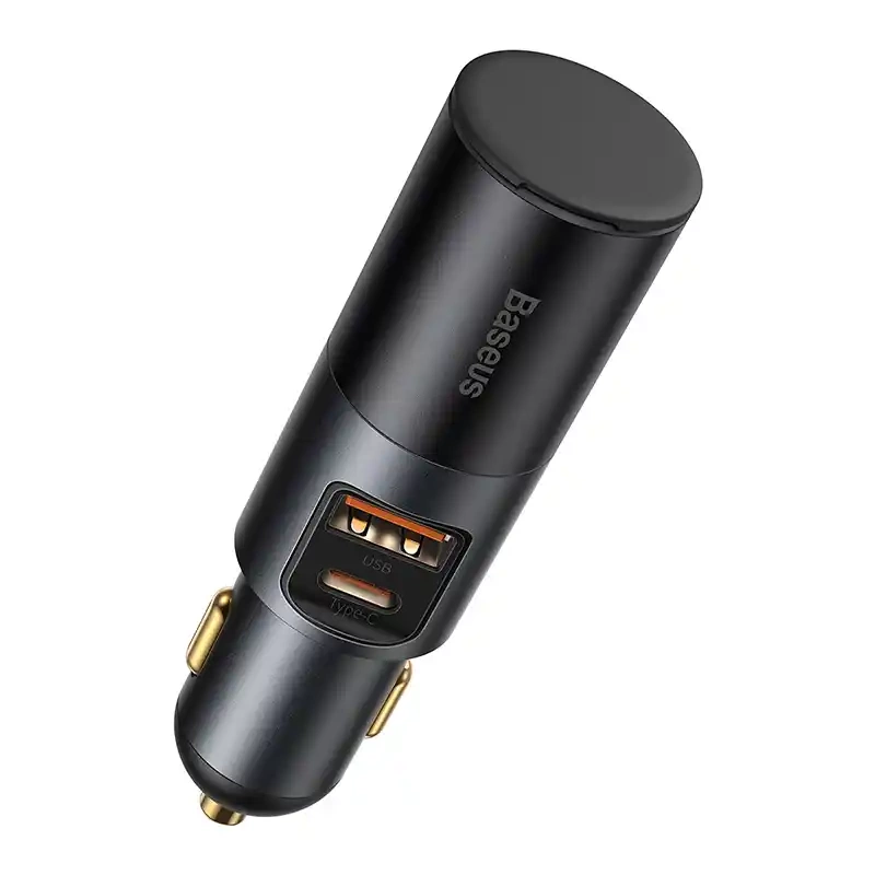Baseus Share Together Fast Charge Car Charger with Cigarette Lighter Expansion Port, 2x USB, 120W (Gray) Baseus Share Together Fast Charge Car Charger with Cigarette Lighter Expansion Port, 2x USB, 120W (Gray)